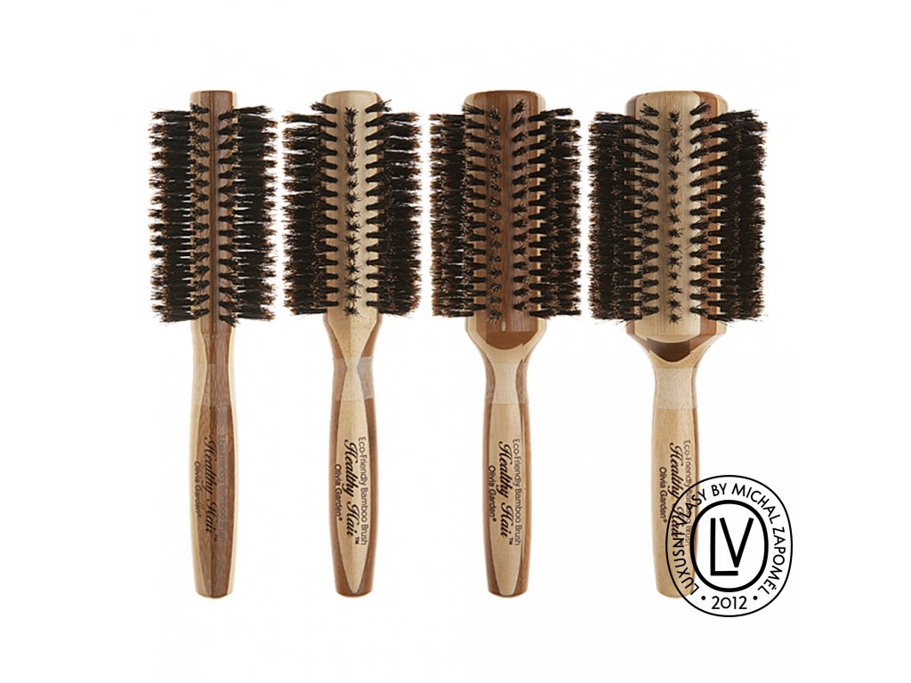 Olivia Garden Healthy Hair Boar Styling, bambusový kartáč na vlasy s  kančími štětinami - luxusnivlasy.cz