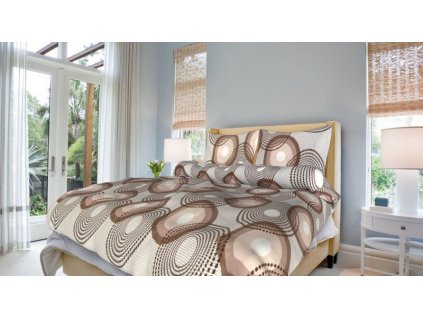 Bavlněné povlečení 140x200 - Lenka béžová