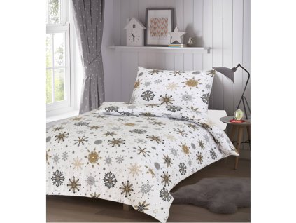 Flanelové povlečení 140x200 - Sněhové vločky