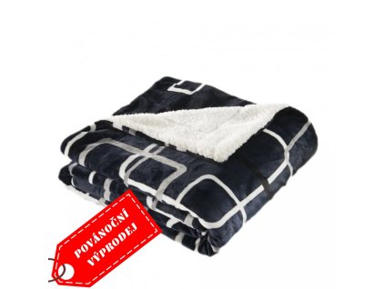 Deka beránek 150x200 cm - Čtverce černo-bílé