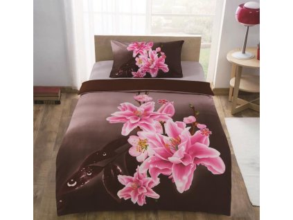 3d povleceni 140x200 70x90 cm pink lilie 126408 0