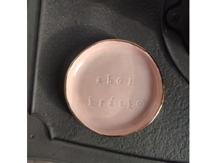 Ahoj krásko zlacený mini talířek na šperky a nejen na ně