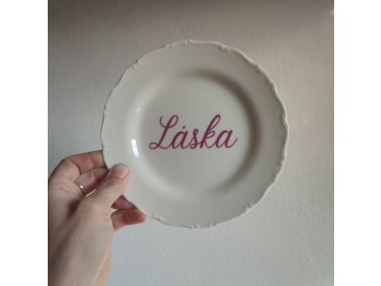 Dezertní porcelánový talířek Láska
