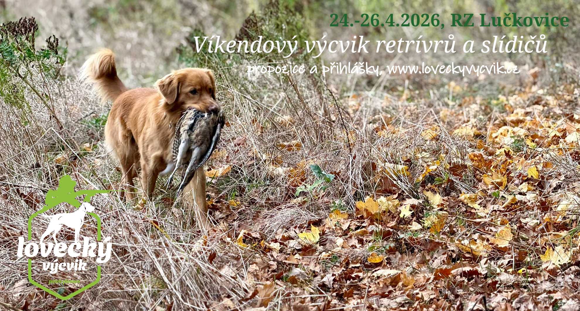 Pobytová víkendová příprava na zkoušky retrívrů, slídičů.