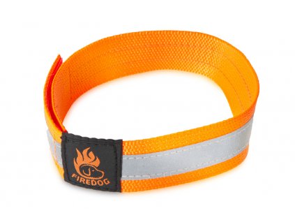 Firedog Reflexní obojek na suchý zip 30mm 45cm oranžový