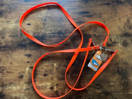 Vodítko lovecké přepínací jednoduché BioThane® neon oranž