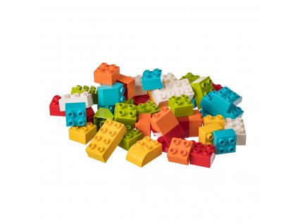 Stavebnice pro nejmenší stavitele - JUNIOR KOSTKY 50 ks  kompatibilní s Lego Duplo aj.