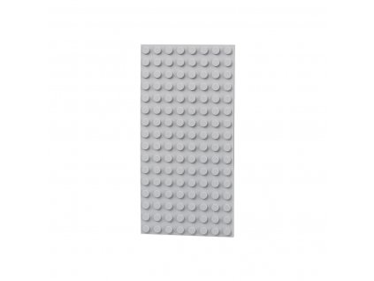 Oboustranná deska 8 x 16 (bodů) - světle šedá kompatibilní s Lego, Sluban, Cogo aj.