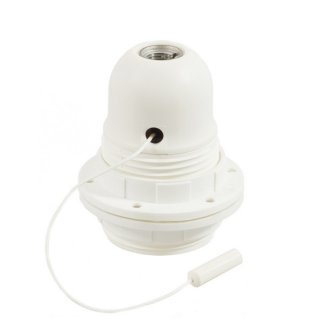 switch vypinacem s plastova objimka e27 tahovym lampshade pull bílá