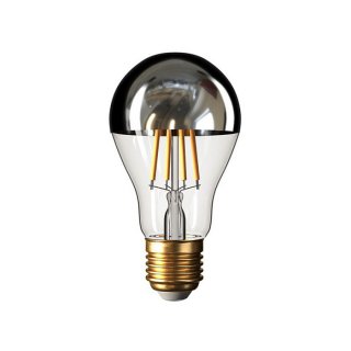 barevna 2700 teplota dome kelviny zrcadlovym silver se vrchlikem cri80 zarovka e27 a60 k 7w stmivatelna