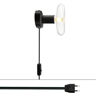 do metal svetlo plug spostaluce nastenne zasuvky e27 černá
