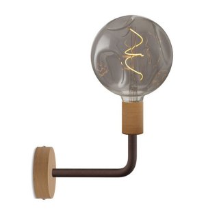 drevena fermaluce lampa nastenna s elle e27 bumped ramenem přírodní dřevo - rez
