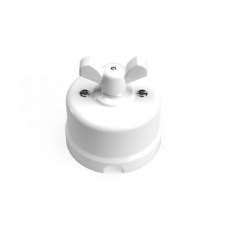 porcelanovy vypinac na bily omitku p-nut otocny bílá