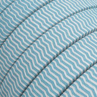 electric cable for string lights covered by rayon fabric zigzag white turquoise cz11 uv resistant 1