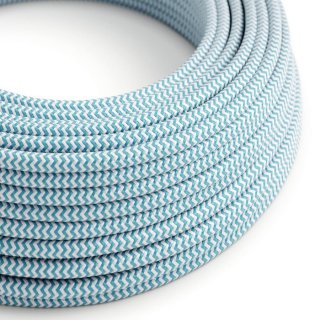 uv resistant round electric cable with zig zag turquoise sz11 fabric lining for outdoor use compatible with eiva out 1