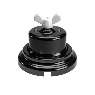 porcelanovy s otocny vypinac cerny rameckem p-nut-base bílá