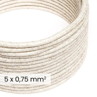 mm kabel textilni bezovy dali 5x075 rm04