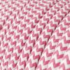 zigzag fuchsia kabel se pink opleteny white rz08 vzorem and