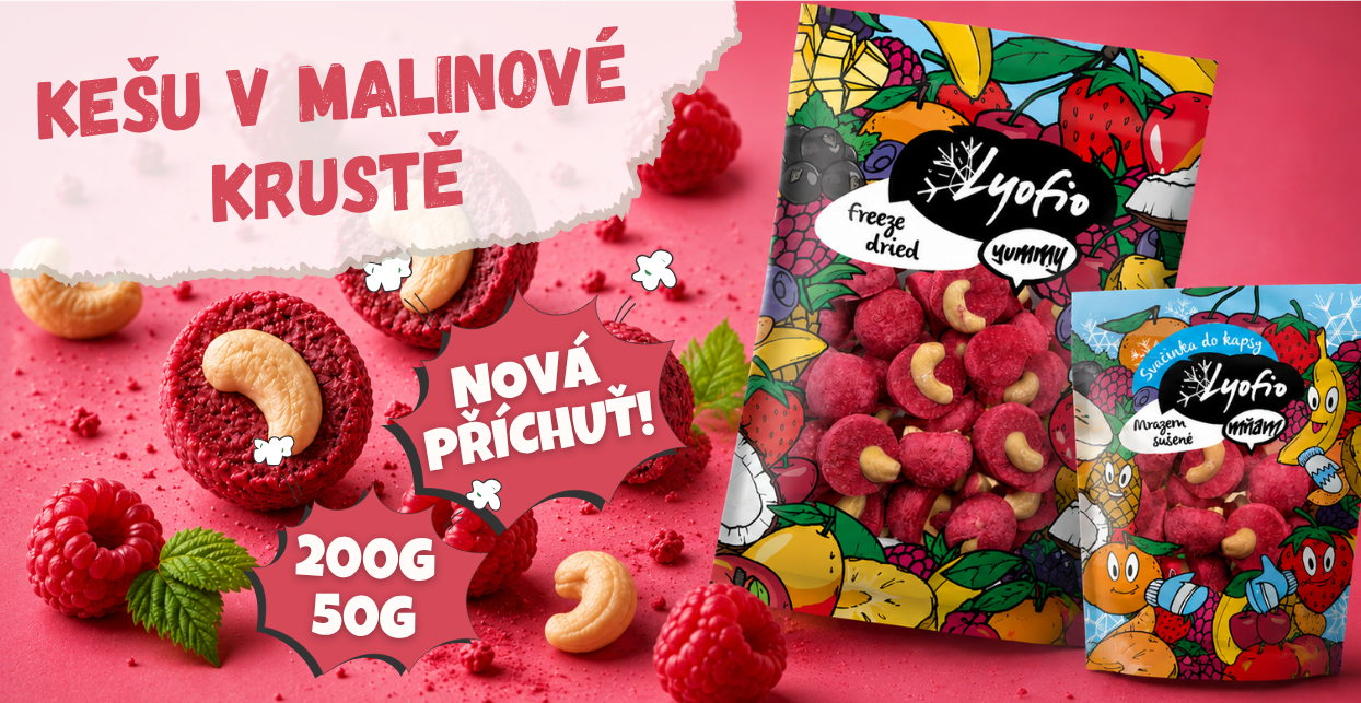 kešu v malinové krustě