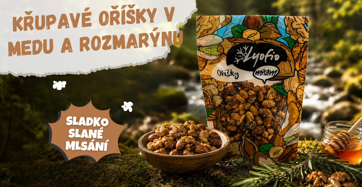 mix ořechů v medu a rozmarýnu