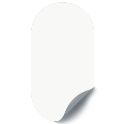 Whiteboard magnetic sticker oval 47x90cm for whiteboard markers & multi pencil