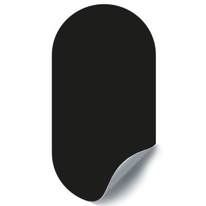 Chalkboard magnetic sticker oval 47x90cm for chalk, chalk marker & multi pencil