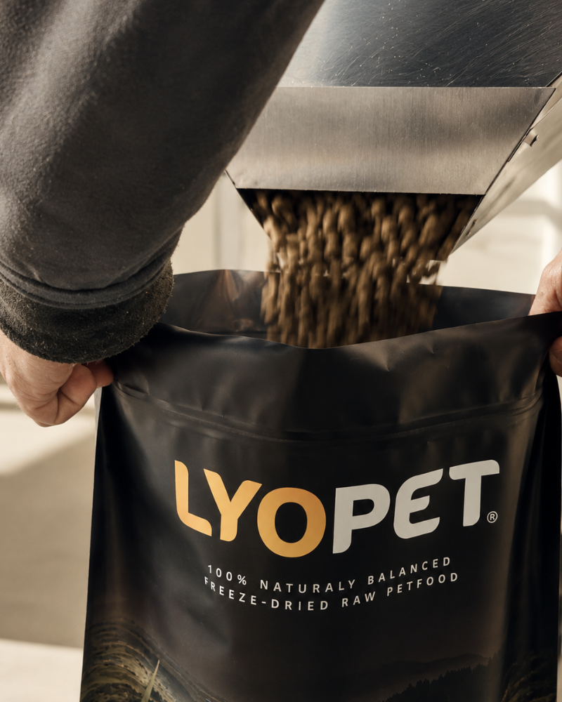 Plnění pytlů Lyopet