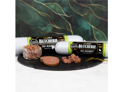 Butcherie Rabbit sausage  králičí salám pro psy