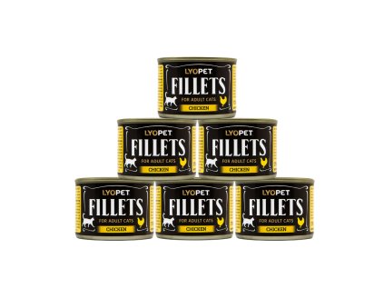 5+1 zdarma Fillets Cat Chicken 170g  kuřecí filety pro kočky