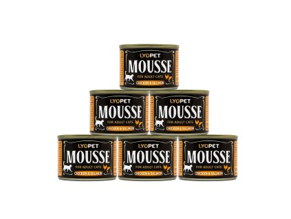 5+1 zdarma Mousse Cat Chicken & Salmon 170g  kuřecí a lososový mousse pro kočky