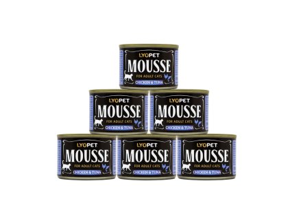 5+1 zdarma Mousse Cat Chicken & Tuna 170g  kuřecí a tuňákový mousse pro kočky