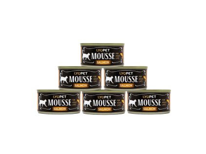 5+1 zdarma Mousse Cat Salmon 90g  lososový mousse pro kočky