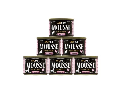 5+1 zdarma Mousse Kitten Chicken 170g  kuřecí mousse pro koťata
