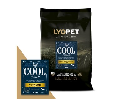 Cool Adult Chicken  (Za studena lisované granule pro psy Lyopet – 86 % kuřecího masa, vyrobeno v ČR)