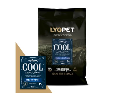 Cool Light Blue Fish  (Za studena lisované granule pro psy seniory Lyopet - 81% rybího masa, vyrobeno v ČR)