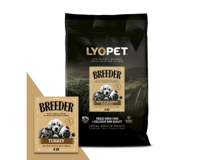 Breeder Adult Mini Turkey  (Granule pro dospělé psy malých plemen Lyopet - Krůtí maso / balení pro chovatele)