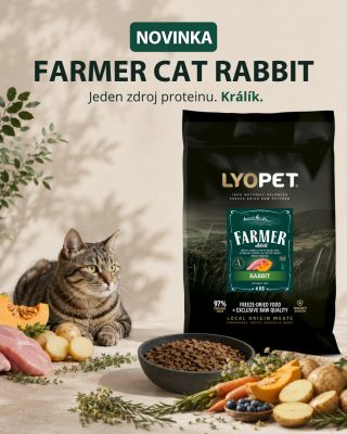 Máme pro vás novinku! 🎉🐰 Farmer Cat Rabbit, naše králičí granule pro kočky. 😻 🥩 92 % králičího masa 🐇 monoprotein 🚫 bez...