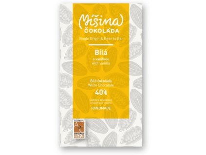 Míšina čokoláda Bílá čokoláda 40 % s vanilkou 50 g