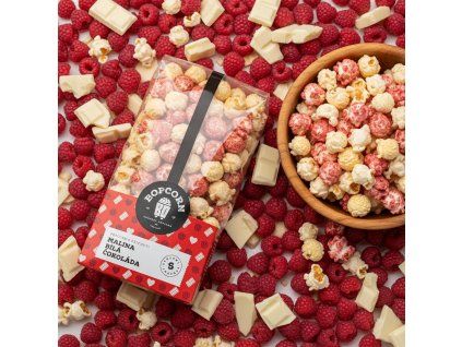 Popcorn Malina a bílá čokoláda