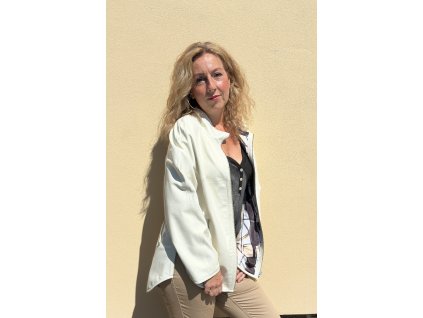 Dámská béžová kožená oboustranná bunda - Dora