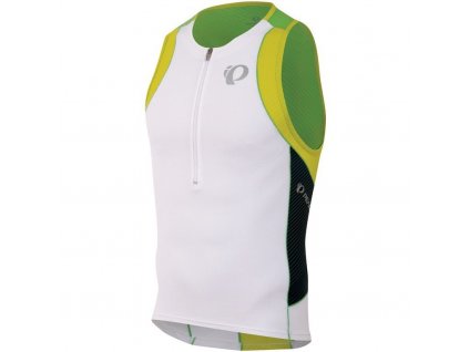 Cyklistický dres Pearl izumi ELITE In-R-Cool TRI SINGLET white green flash