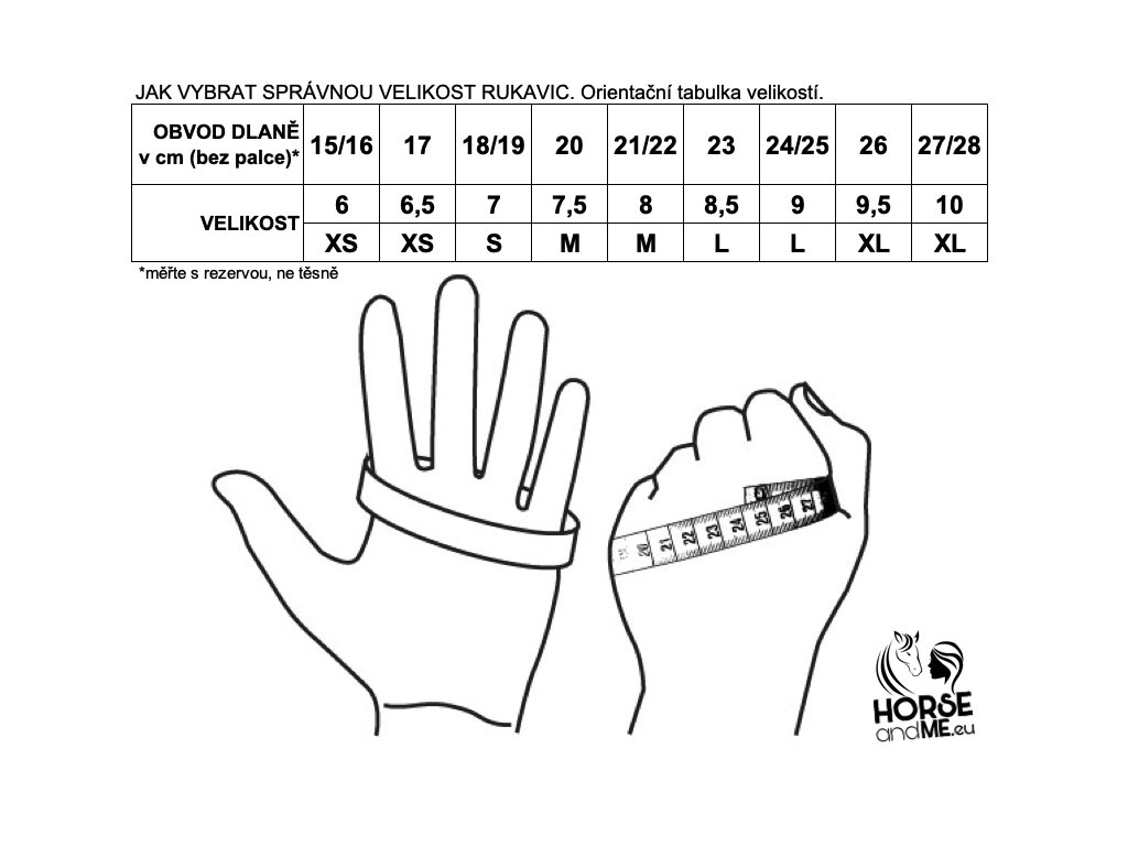  AKO VYBRAŤ SPRÁVNU VEĽKOSŤ RUKAVÍC?