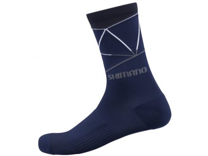 Shimano Original Tall Socks navy white line (Ponožky vel. EUR Ľ/XL 45-48)