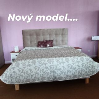 Krásné nové dvoulůžko CELINE u nás na výstavní ploše. Vyberete si látku, barvu, matrací i rozměr.......