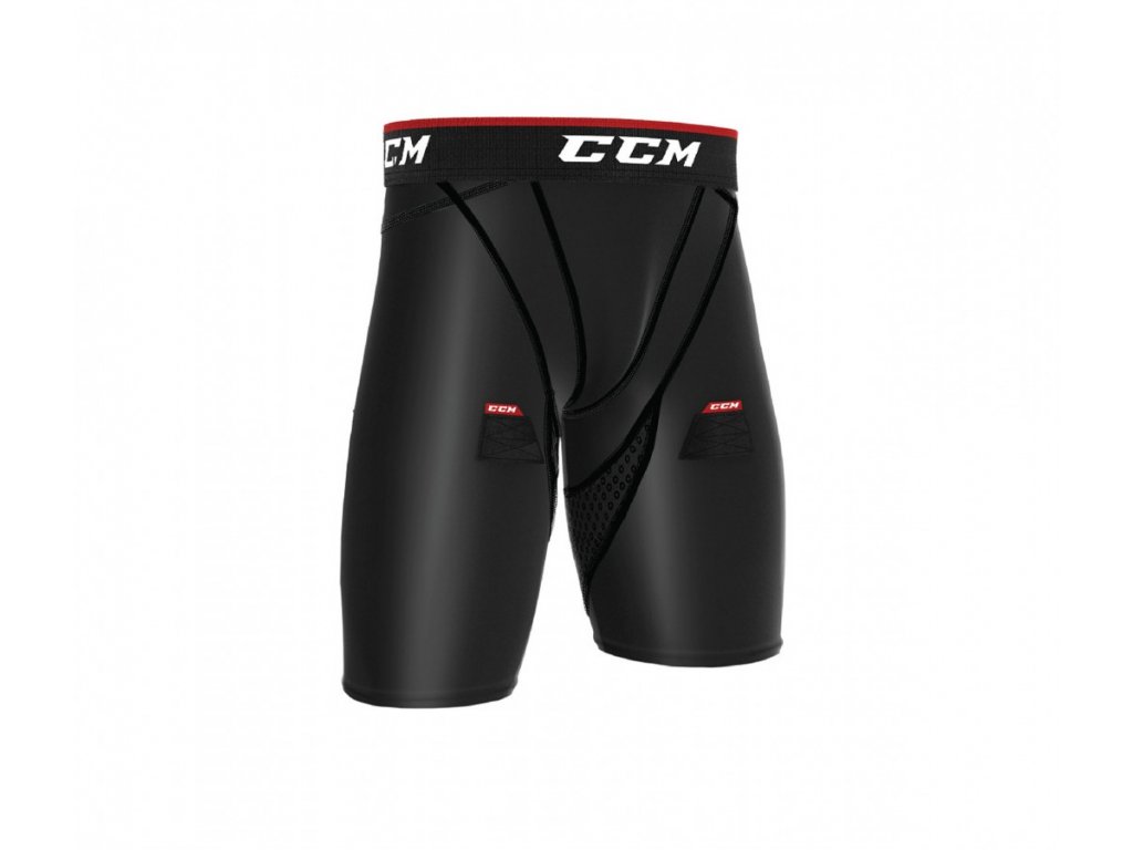 6998 sortky se suspenzorem ccm compression short jr junior s black