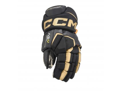 Hokejové rukavice CCM TACKS AS-V PRO JR black/gold (černo-zlaté) vel. 12"