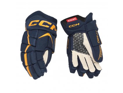 Hokejové rukavice CCM JETSPEED FT680 SR 15" navy/sun flower (tm.modro - žluté)