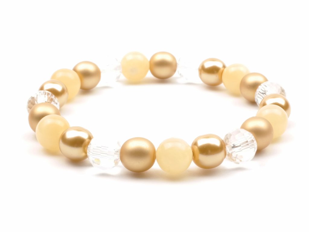 Moni - dámský náramek kalcit perly zlaté