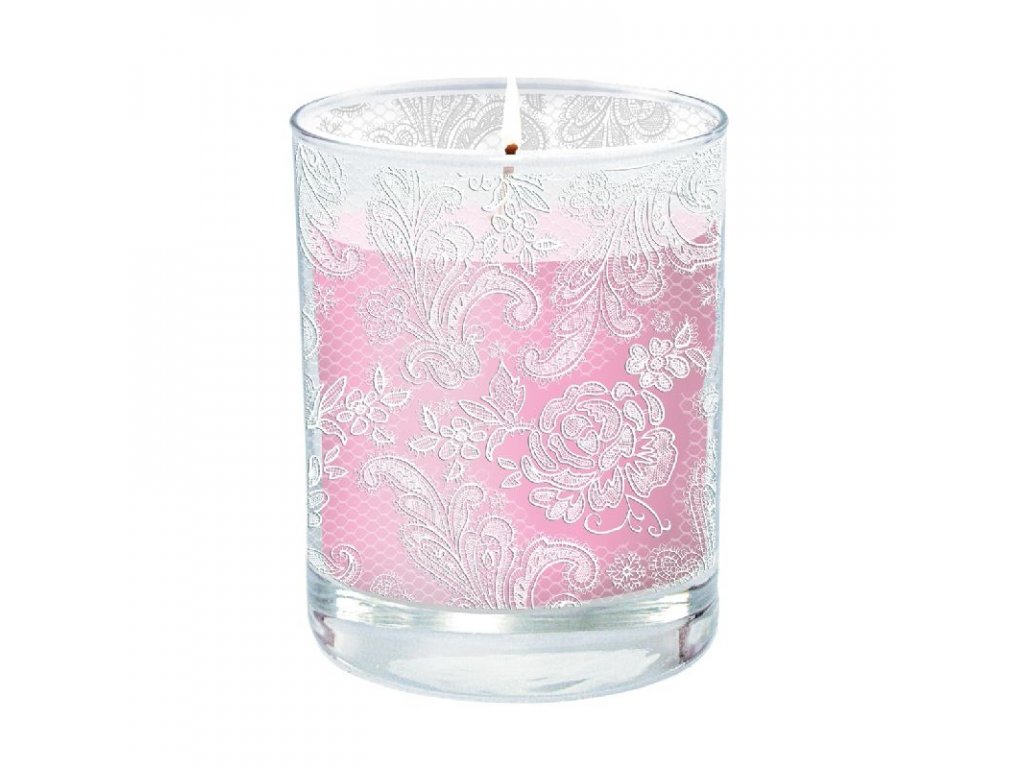 PPD  - svíčka Lace Royal růžová
