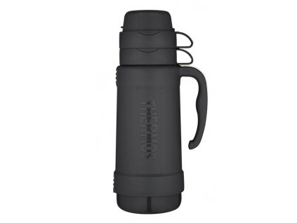 Thermos - skleněná termoska se dvěma šálky černá 1,8l